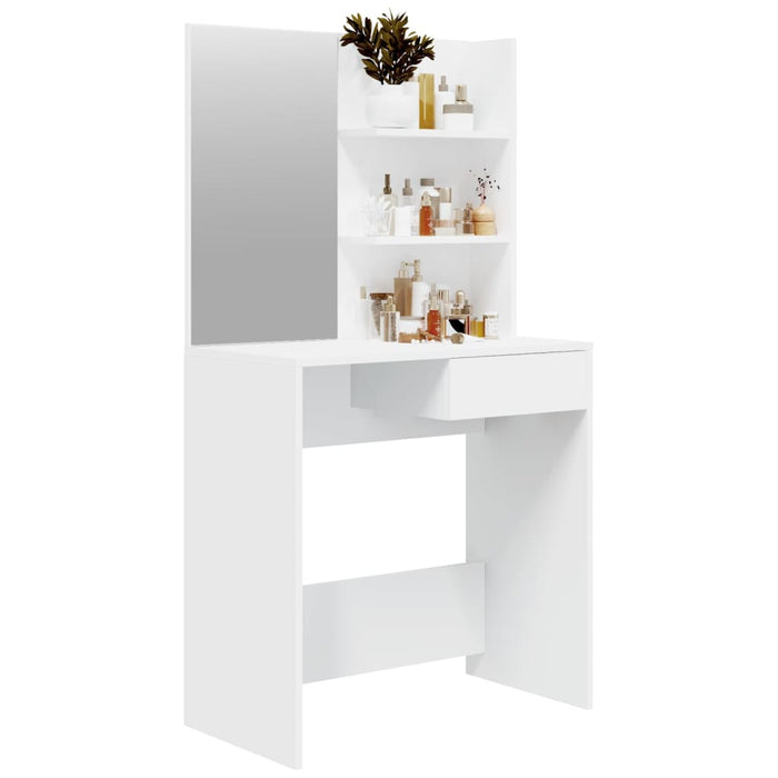 Kaptafel met spiegel 74,5x40x141 cm wit