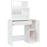 Kaptafel met spiegel 86,5x35x136 cm hoogglans wit