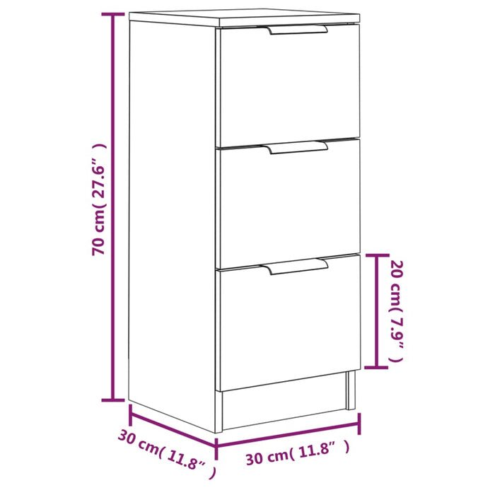 Dressoir 30x30x70 cm bewerkt hout betongrijs