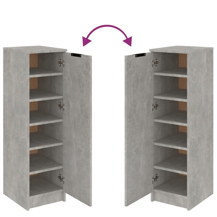 Schoenenkast 30x35x100 cm bewerkt hout betongrijs