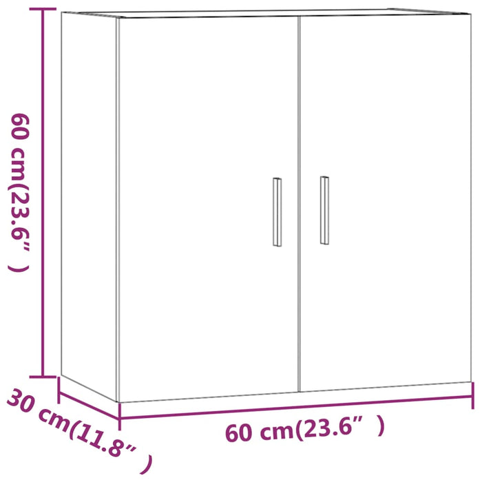 Wandkast 60x30x60 cm bewerkt hout betongrijs