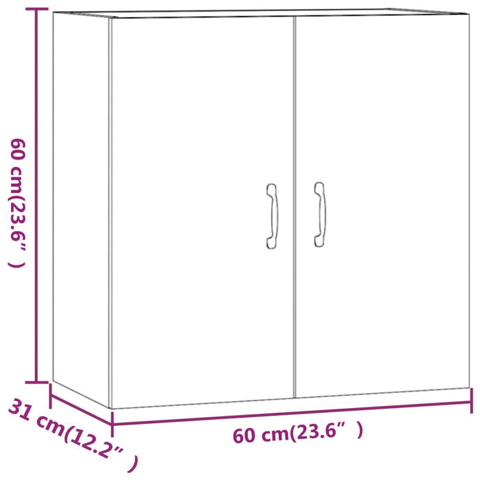 Wandkast 60x31x60 cm bewerkt hout betongrijs