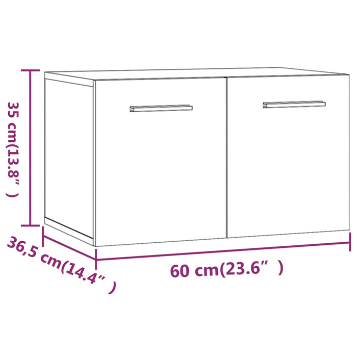 Wandkast 60x36,5x35 cm bewerkt hout wit