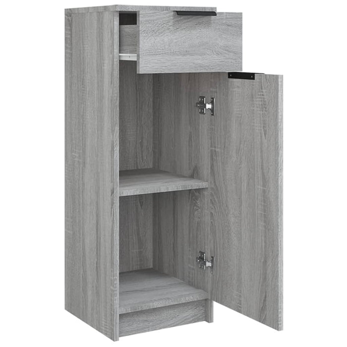 Badkamerkast 32x34x90 cm bewerkt hout grijs sonoma eikenkleurig