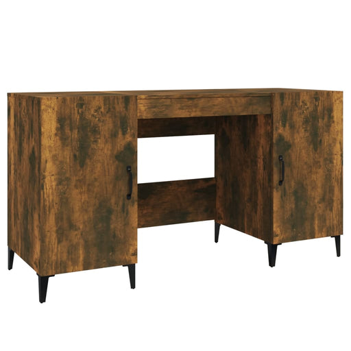 Bureau 140x50x75 cm bewerkt hout gerookt eikenkleurig