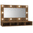 Spiegelkast met LED-verlichting 90x31,5x62 cm bruineikenkleurig