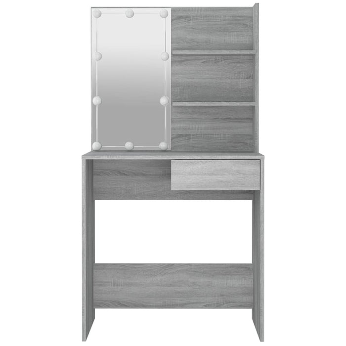 Kaptafel met LED-verlichting 74,5x40x141 cm grijs sonoma eiken