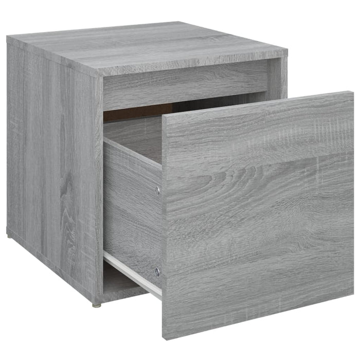 Opbergbox met lade 40,5x40x40 cm bewerkt hout grijs sonoma eik