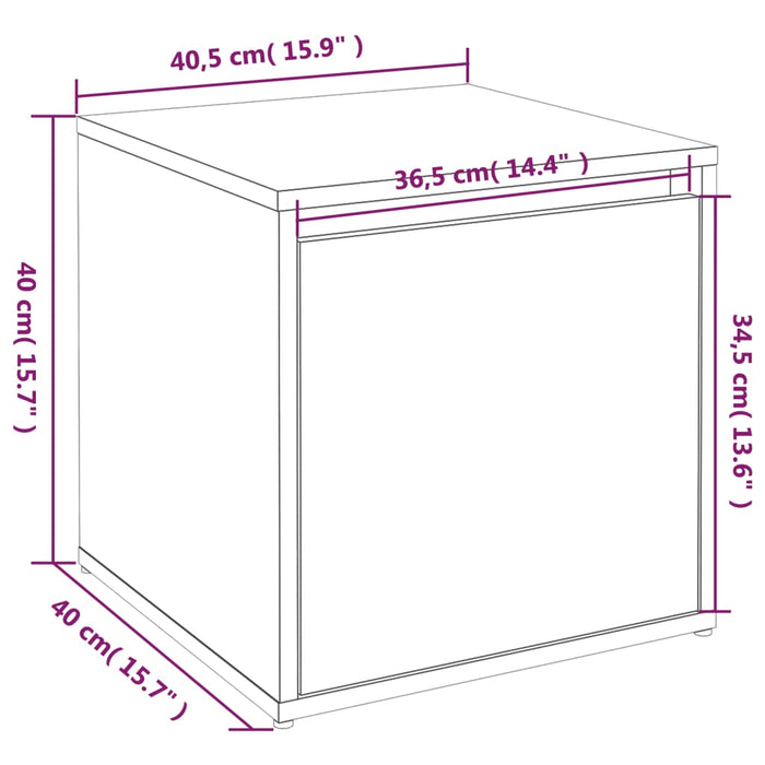 Opbergbox met lade 40,5x40x40 cm bewerkt hout grijs sonoma eik