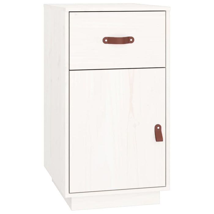 Bureau met kastjes 135x50x75 cm massief grenenhout wit