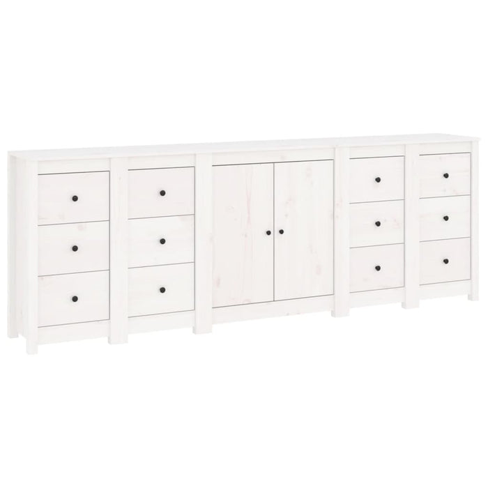 Dressoir 230x35x80 cm massief grenenhout wit