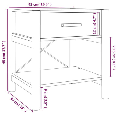 Nachtkastjes 2 st 42x38x45 cm bewerkt hout wit