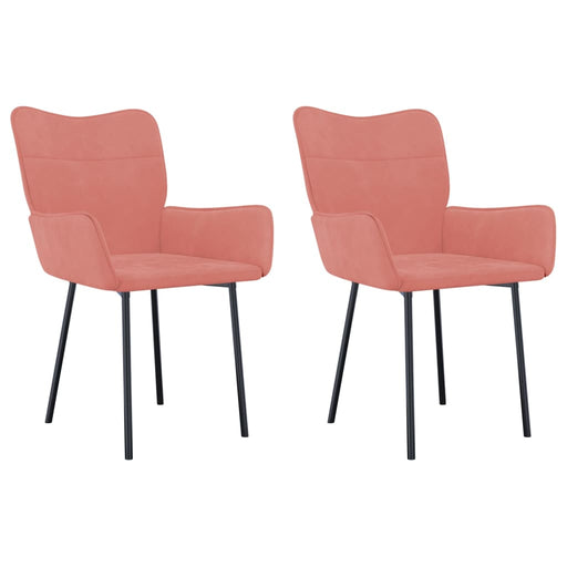 Eetkamerstoelen 2 st fluweel roze