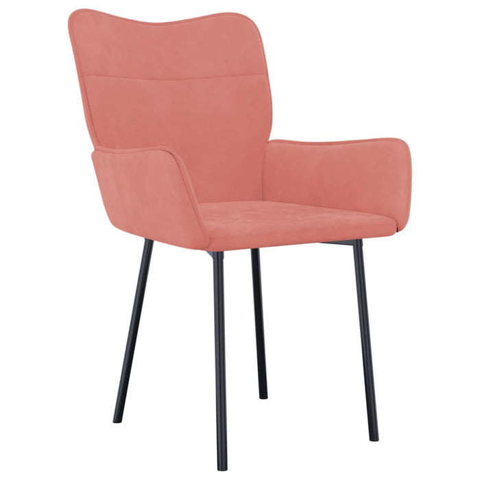 Eetkamerstoelen 2 st fluweel roze