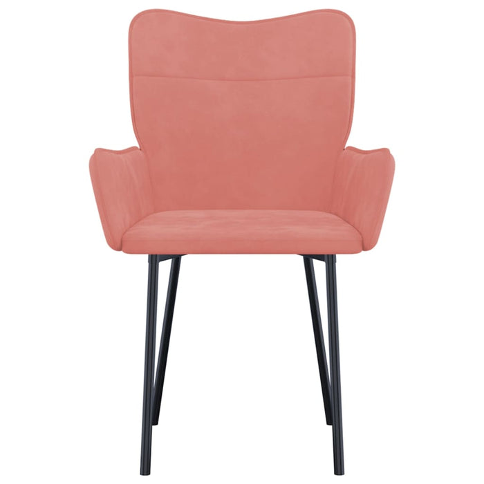 Eetkamerstoelen 2 st fluweel roze