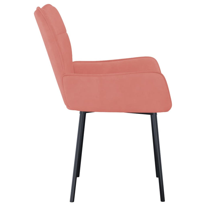 Eetkamerstoelen 2 st fluweel roze