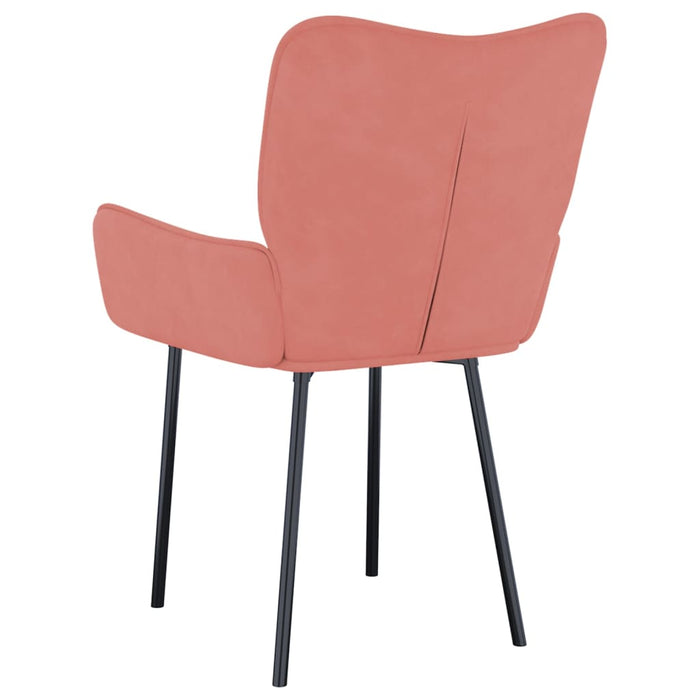 Eetkamerstoelen 2 st fluweel roze