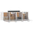 Wandkasten 2 st 80x36,5x35 cm bewerkt hout hoogglans wit