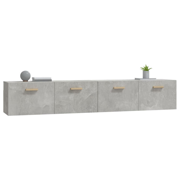 Wandkasten 2 st 100x36,5x35 cm bewerkt hout betongrijs