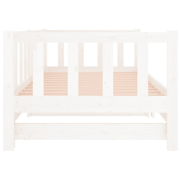 Slaapbank uitschuifbaar massief grenenhout wit 2x(90x190) cm