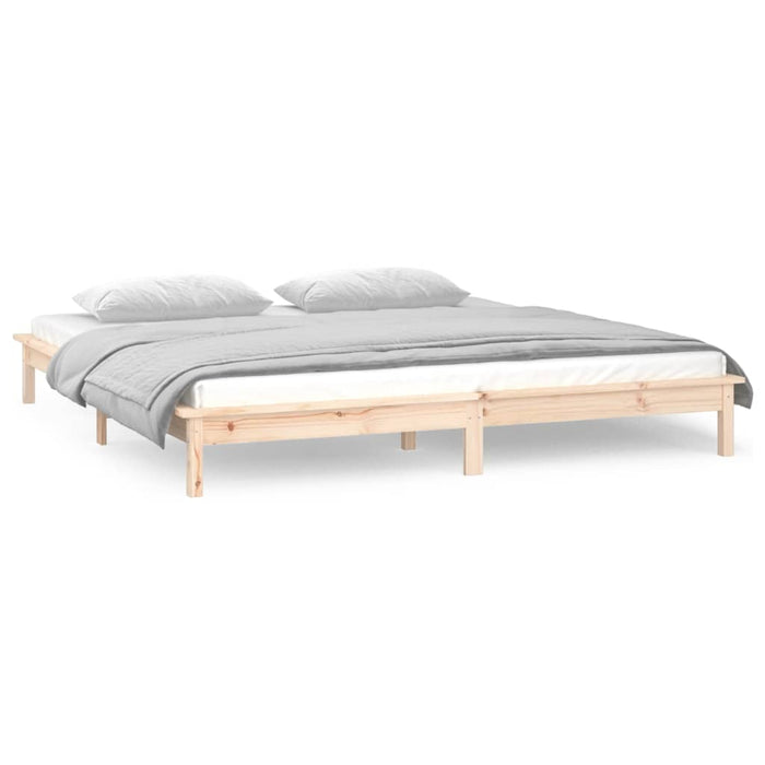 Bedframe LED massief hout 150x200 cm 5FT King Size