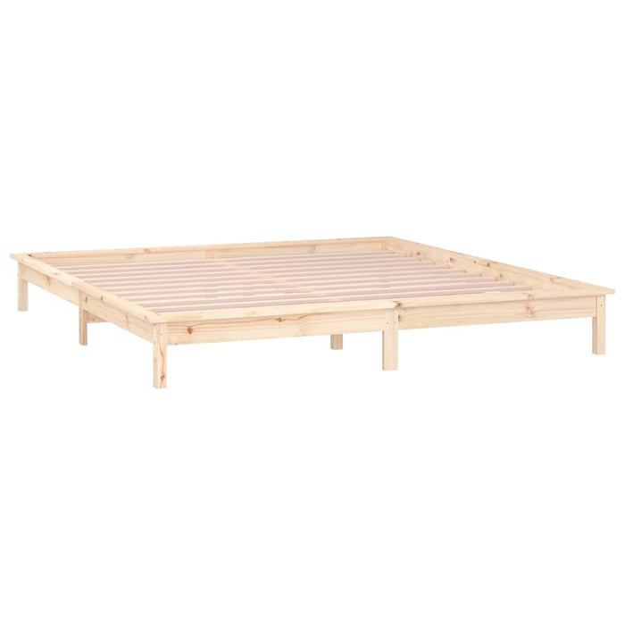 Bedframe LED massief hout 150x200 cm 5FT King Size