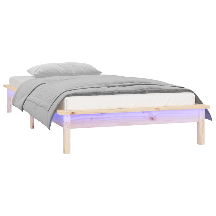 Bedframe LED massief hout 75x190 cm 2FT6 Small Single