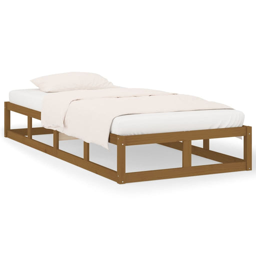 Bedframe massief hout honingbruin 100x200 cm