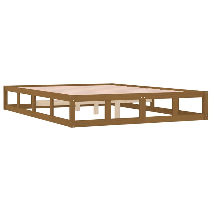 Bedframe massief hout honingbruin 135x190 cm 4FT6 Double