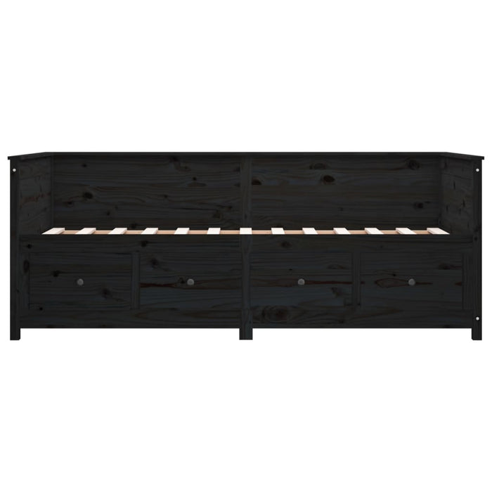 Slaapbank 90x190 cm massief grenenhout zwart