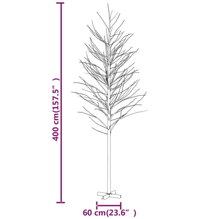 Berkenboom LED 672 LED's warmwit 400 cm wit