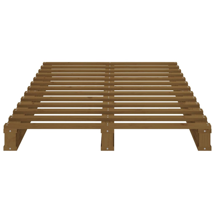 Bedframe massief grenenhout honingbruin 100x200 cm