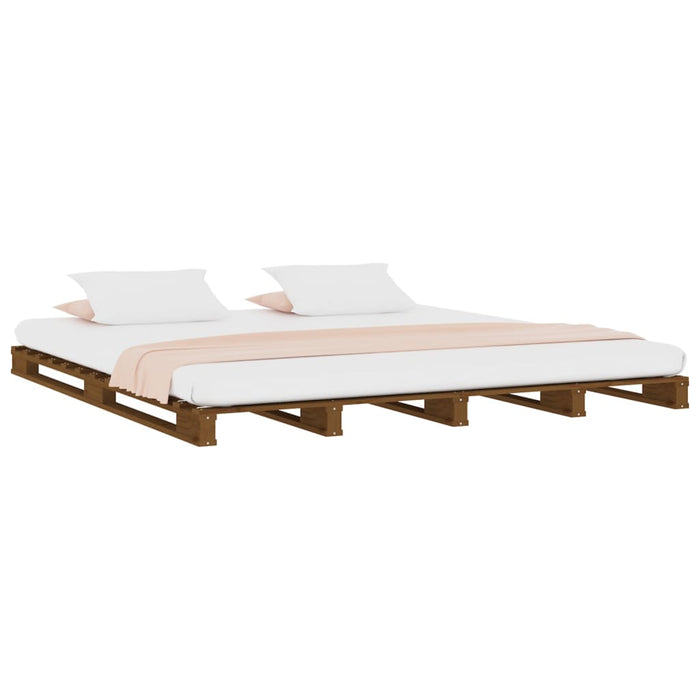 Bedframe grenenhout honingbruin 150x200 cm 5FT King Size