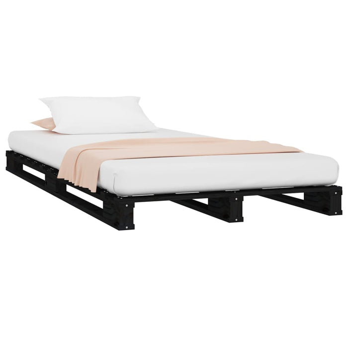 Bedframe massief grenenhout zwart 75x190 cm 2FT6 Small Single