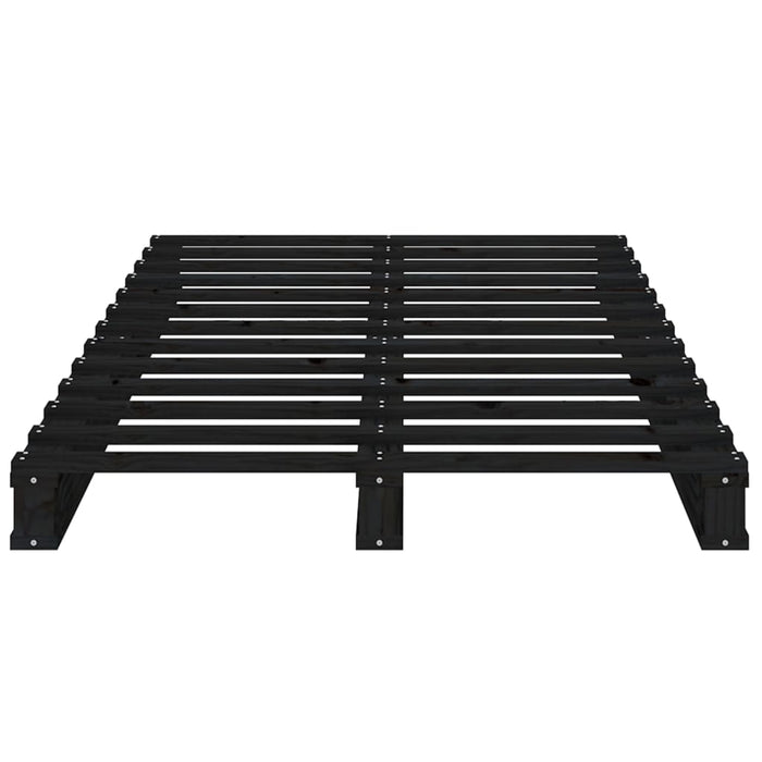 Bedframe massief grenenhout zwart 90x190 cm 3FT Single