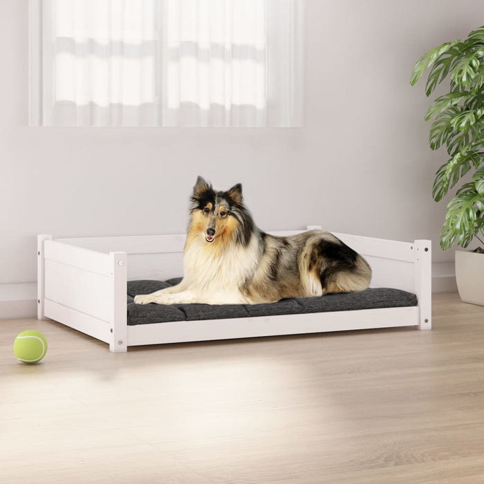 Hondenmand 95,5x65,5x28 cm massief grenenhout wit