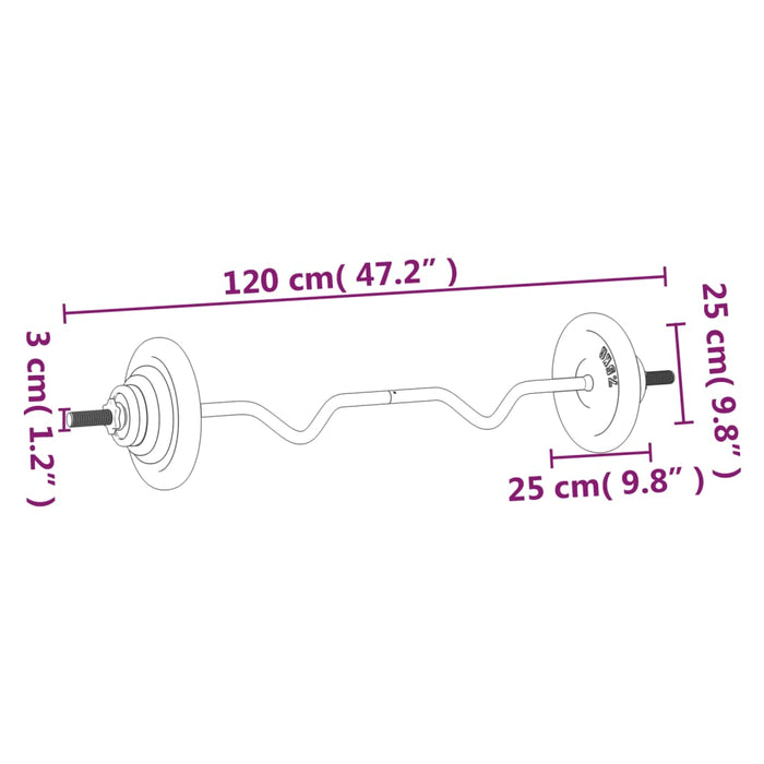 Halter met gewichten 30 kg