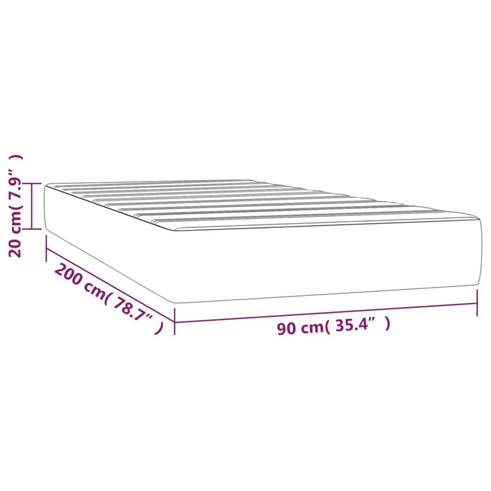 Pocketveringmatras 90x200x20 cm kunstleer wit