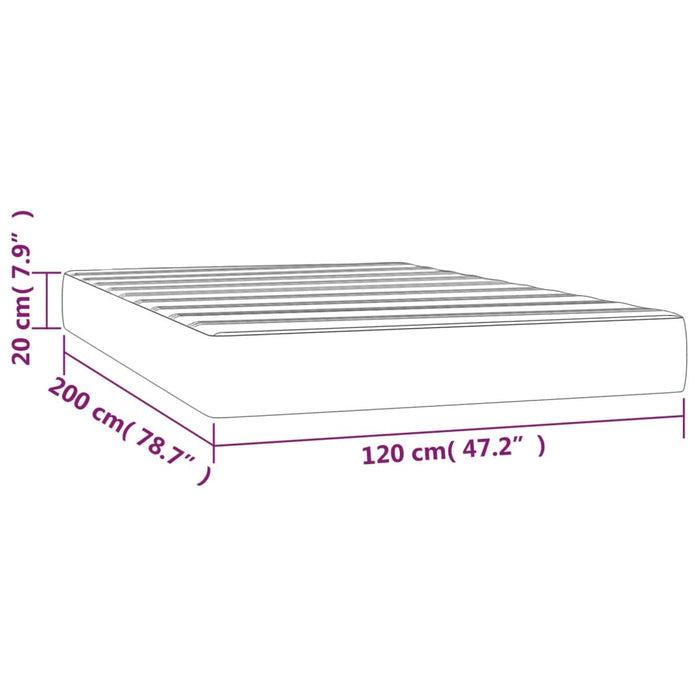 Pocketveringmatras 120x200x20 cm stof donkerbruin