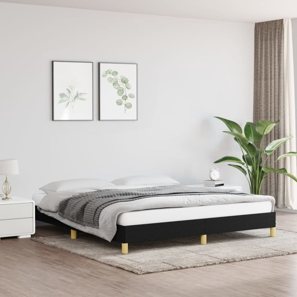 Bedframe stof zwart 180x200 cm