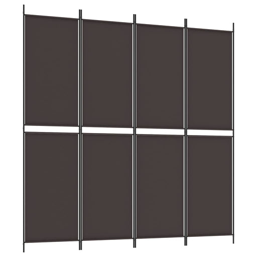 Kamerscherm met 4 panelen 200x200 cm stof bruin