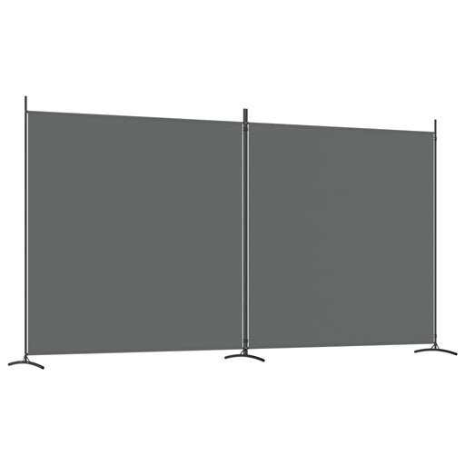 Kamerscherm met 2 panelen 346x180 cm stof antracietkleurig