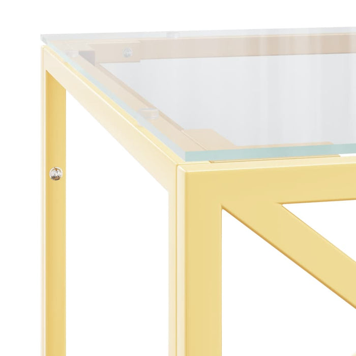 Salontafel 110x45x45 cm roestvrij staal en glas