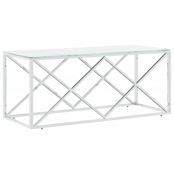 Salontafel 110x45x45 cm roestvrij staal en glas