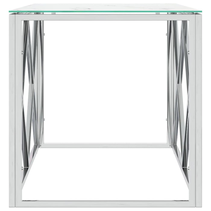 Salontafel 110x45x45 cm roestvrij staal en glas