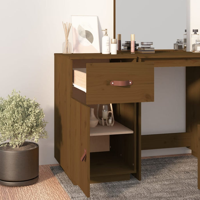 Bureau 40x50x75 cm massief grenenhout honingbruin