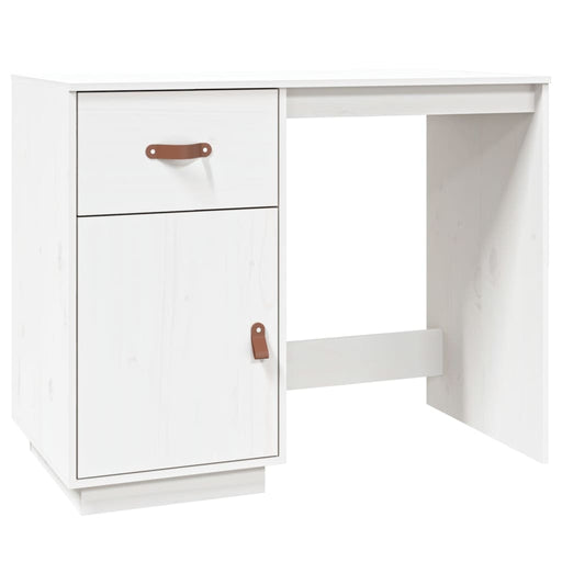 Bureau 95x50x75 cm massief grenenhout wit