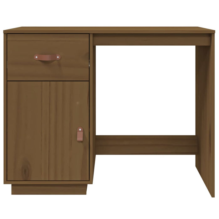 Bureau 95x50x75 cm massief grenenhout honingbruin