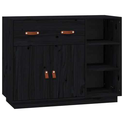 Dressoir 98,5x40x75 cm massief grenenhout zwart