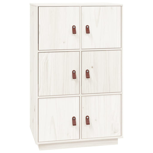 Hoge kast 67x40x108,5 cm massief grenenhout wit